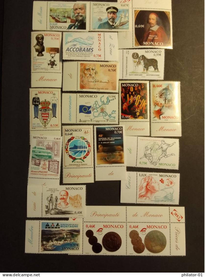 MONACO 2002 Incomplète Du N° 2319 Au N° 2368 ( 50 Timbres)    Neuf Avec Gomme - Full Years