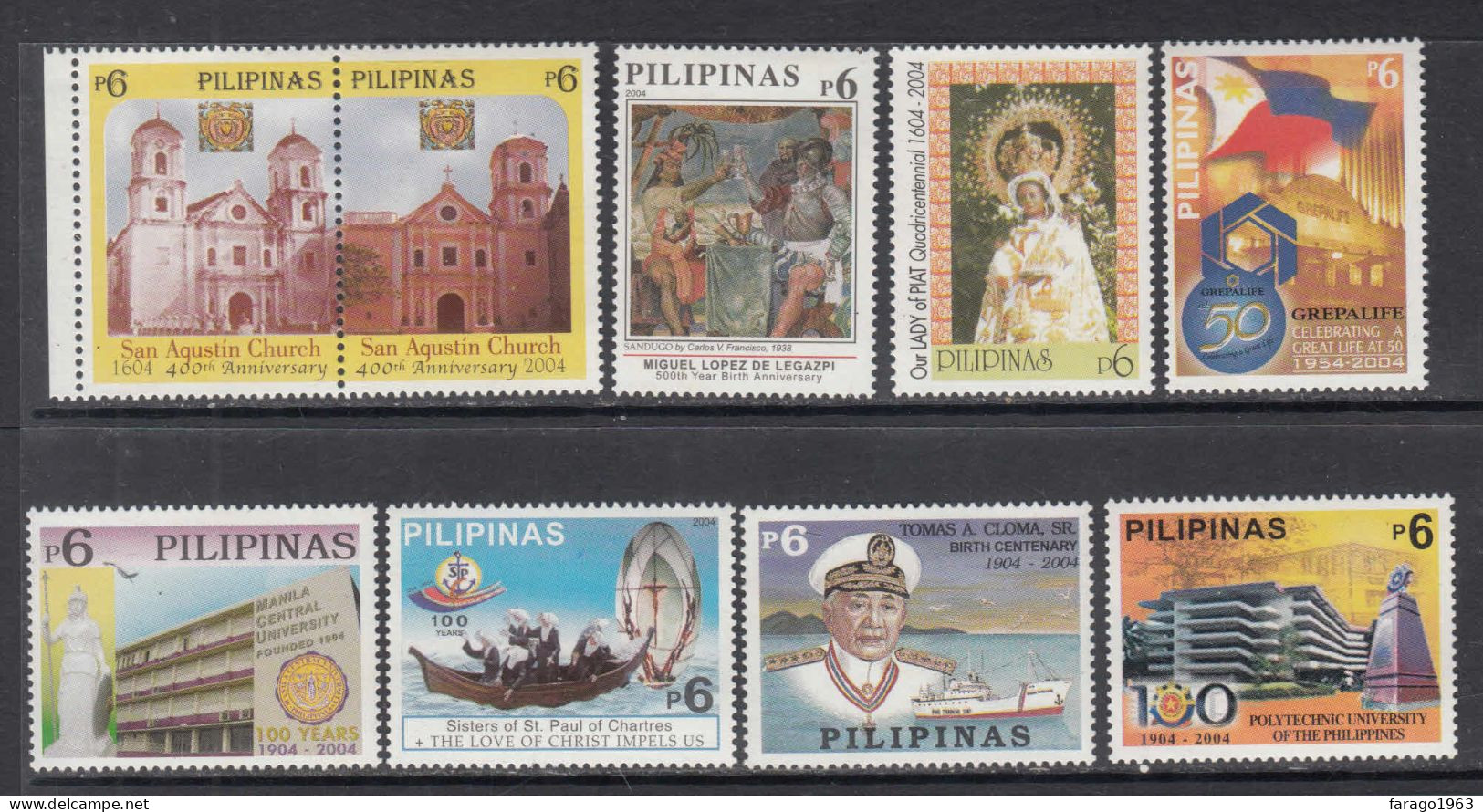 2004 Philippines Collection Of 9 Different MNH - Filippine