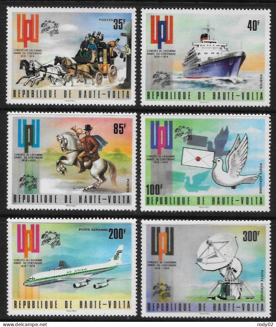 HAUTE-VOLTA - CENTENAIRE DE L'U.P.U. - N° 323 A 328, PA 174 A 179, BF 5W ET 5X - NEUF** MNH - U.P.U.