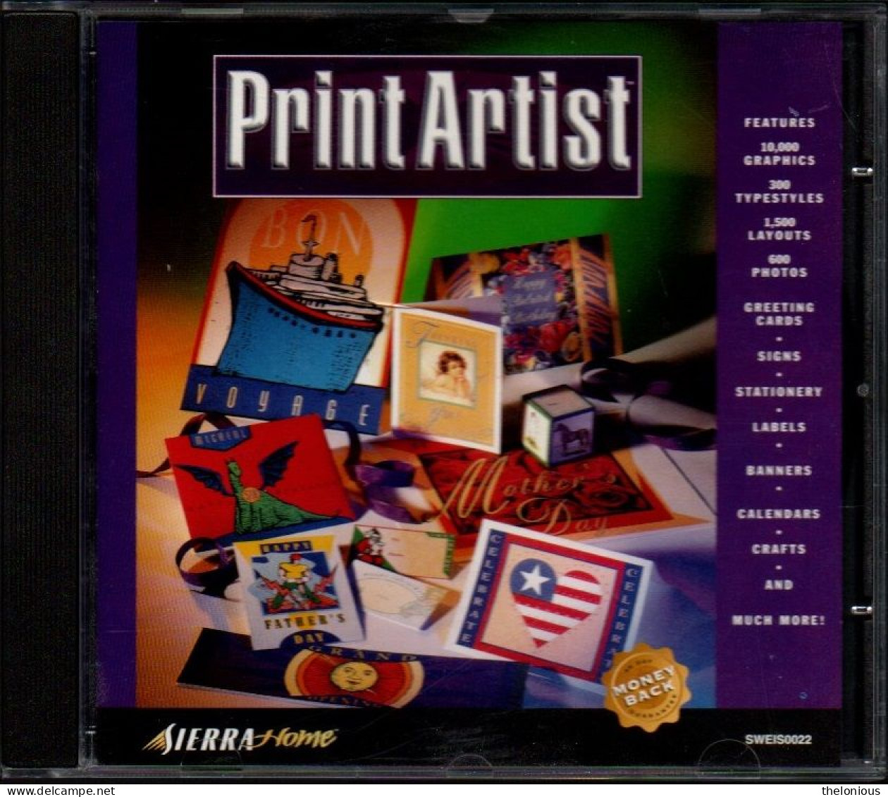 # CD ROM Print Artist 4.0 Italiano/English - EPSON - Sierra Ultra Pinball - Andere Formaten