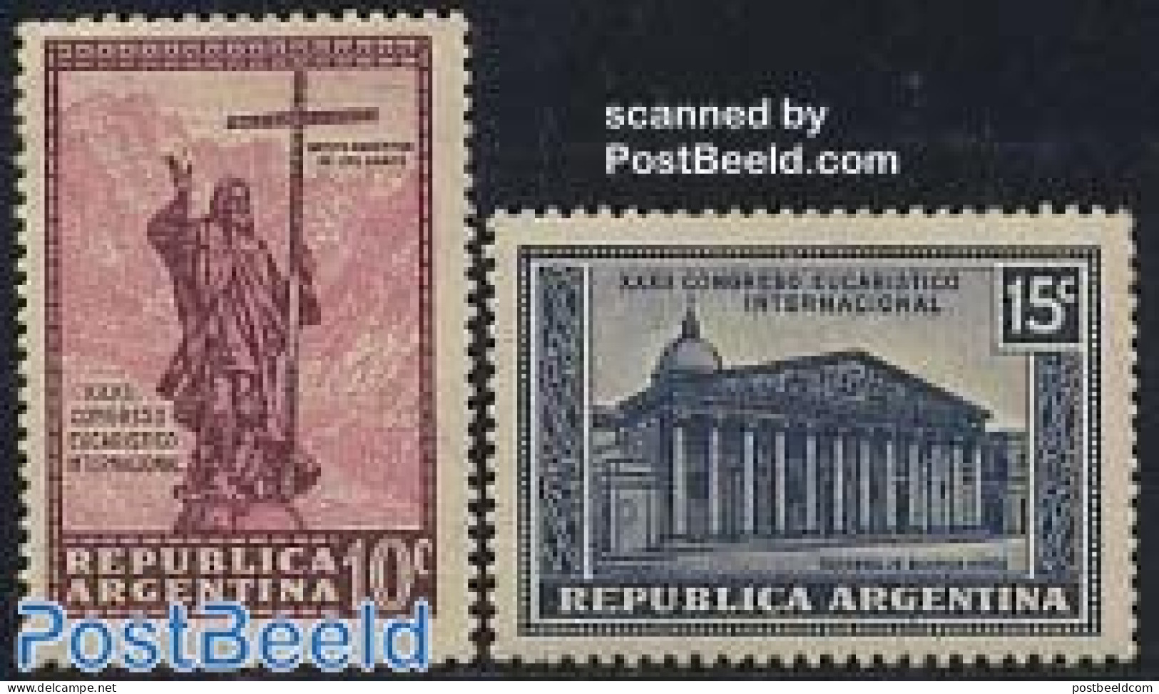 Argentina 1934 Eucharistic Congress 2v, Mint NH, Religion - Religion - Ongebruikt