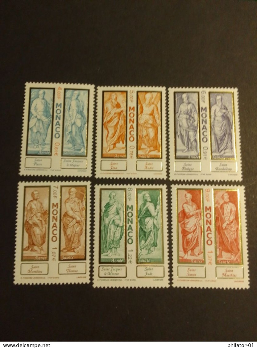 MONACO  YT2232 à 2237 (année 2000)   Neuf Avec Gomme - Unused Stamps