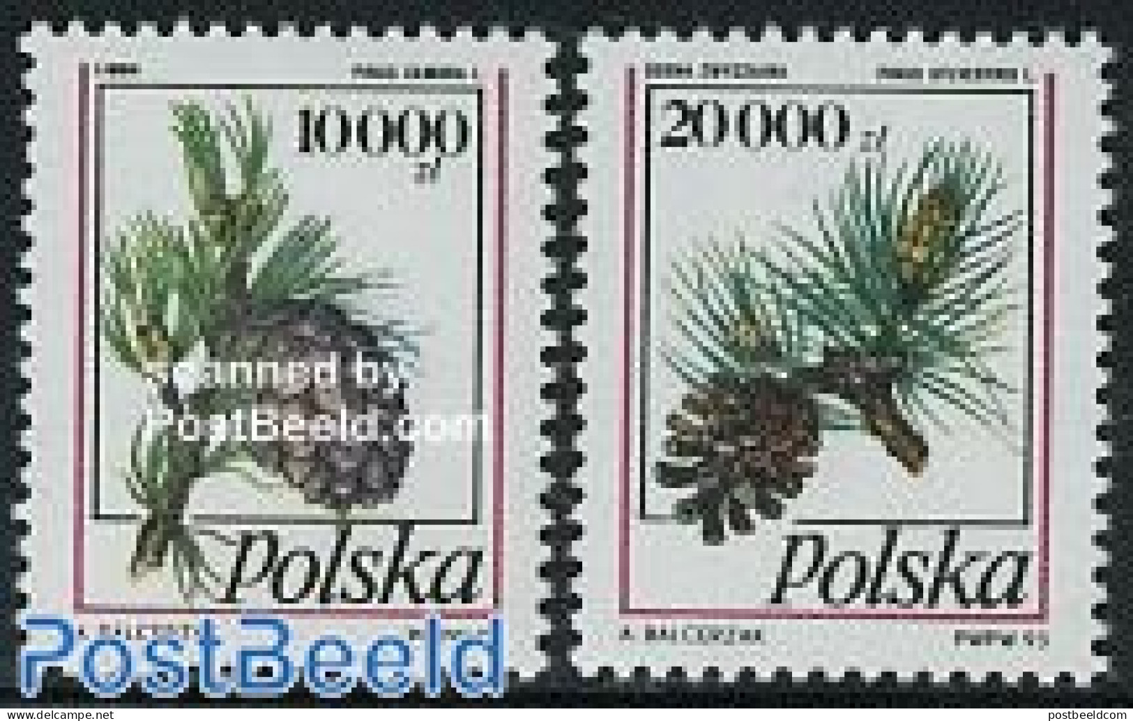 Poland 1993 Definitives, Trees 2v, Mint NH, Nature - Trees & Forests - Ongebruikt