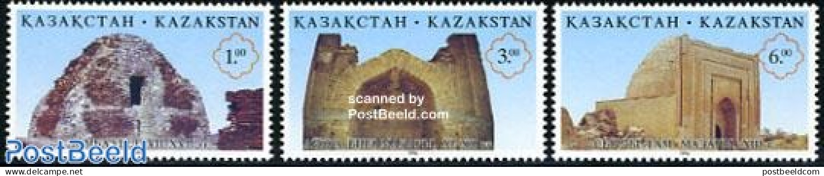 Kazakhstan 1996 Architecture 3v, Mint NH, Art - Architecture - Kazajstán