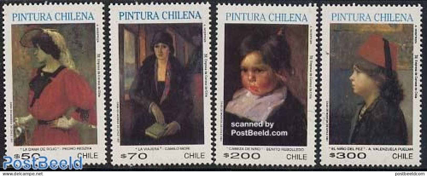 Chile 1991 Paintings 4v, Mint NH, Art - Paintings - Chili