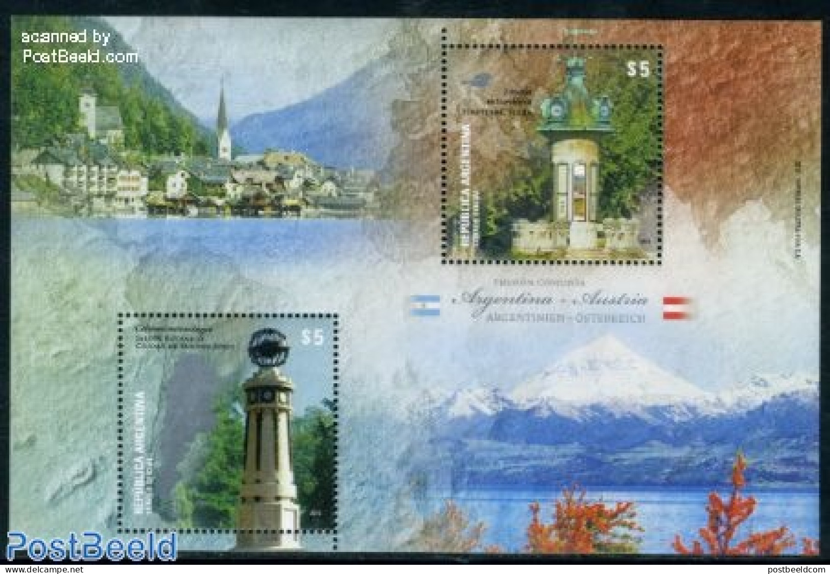 Argentina 2010 Joint Issue Austria S/s, Mint NH, Various - Joint Issues - Maps - Art - Sculpture - Neufs
