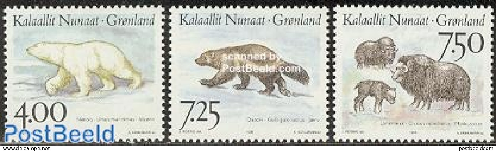 Greenland 1995 Mammals 3v, Mint NH, Nature - Animals (others & Mixed) - Bears - Neufs