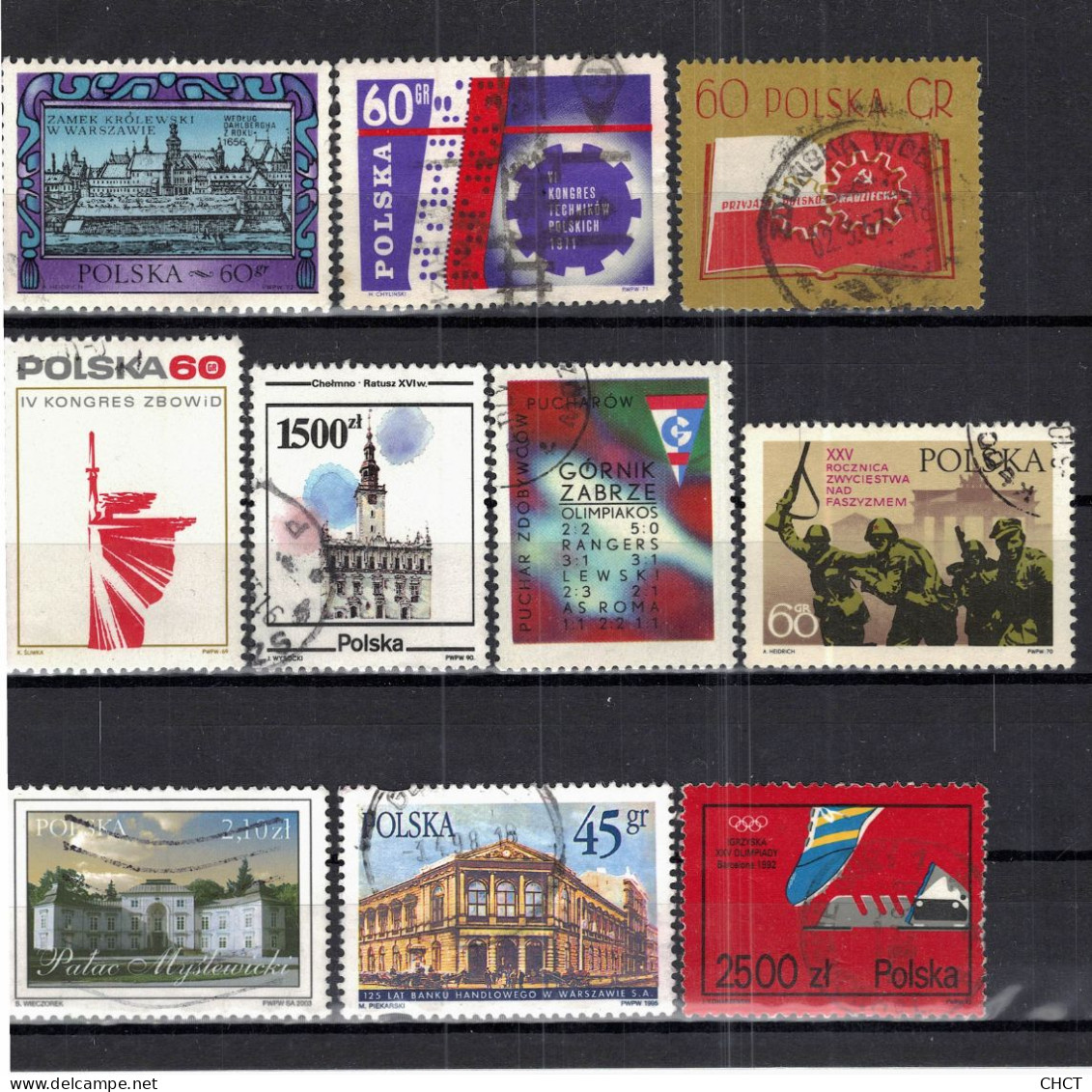 CHCT84 - Poland Mix - 10 Stamps, Mono Series (1 Stamp), Used, Poland - Oblitérés