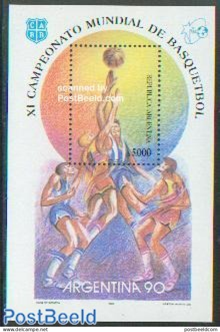 Argentina 1990 Basketball Games S/s, Mint NH, Sport - Basketball - Sport (other And Mixed) - Ungebraucht
