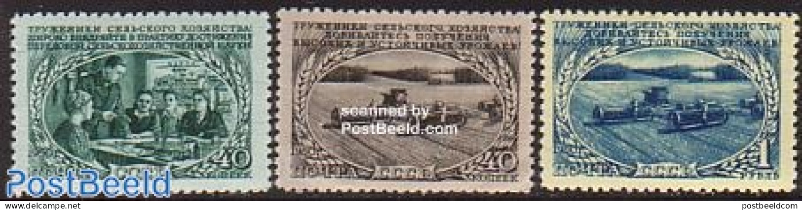 Russia, Soviet Union 1950 Agriculture 3v, Unused (hinged), Various - Agriculture - Neufs