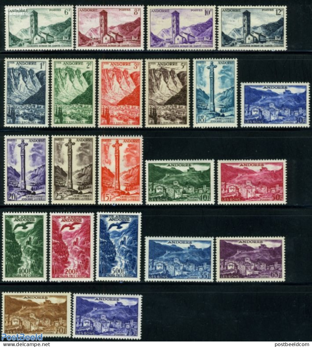 Andorra, French Post 1955 Definitives 22v, Mint NH, Nature - Religion - Birds - Churches, Temples, Mosques, Synagogues - Unused Stamps