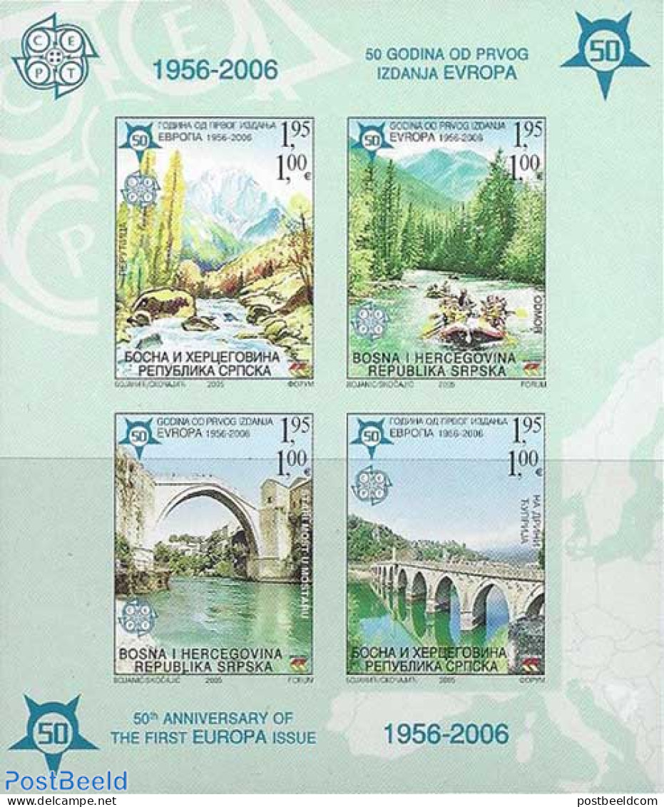 Bosnia Herzegovina - Serbian Adm. 2005 50 Years Europa Stamps S/s, Imperforated, Mint NH, History - Transport - Europa.. - Europäischer Gedanke