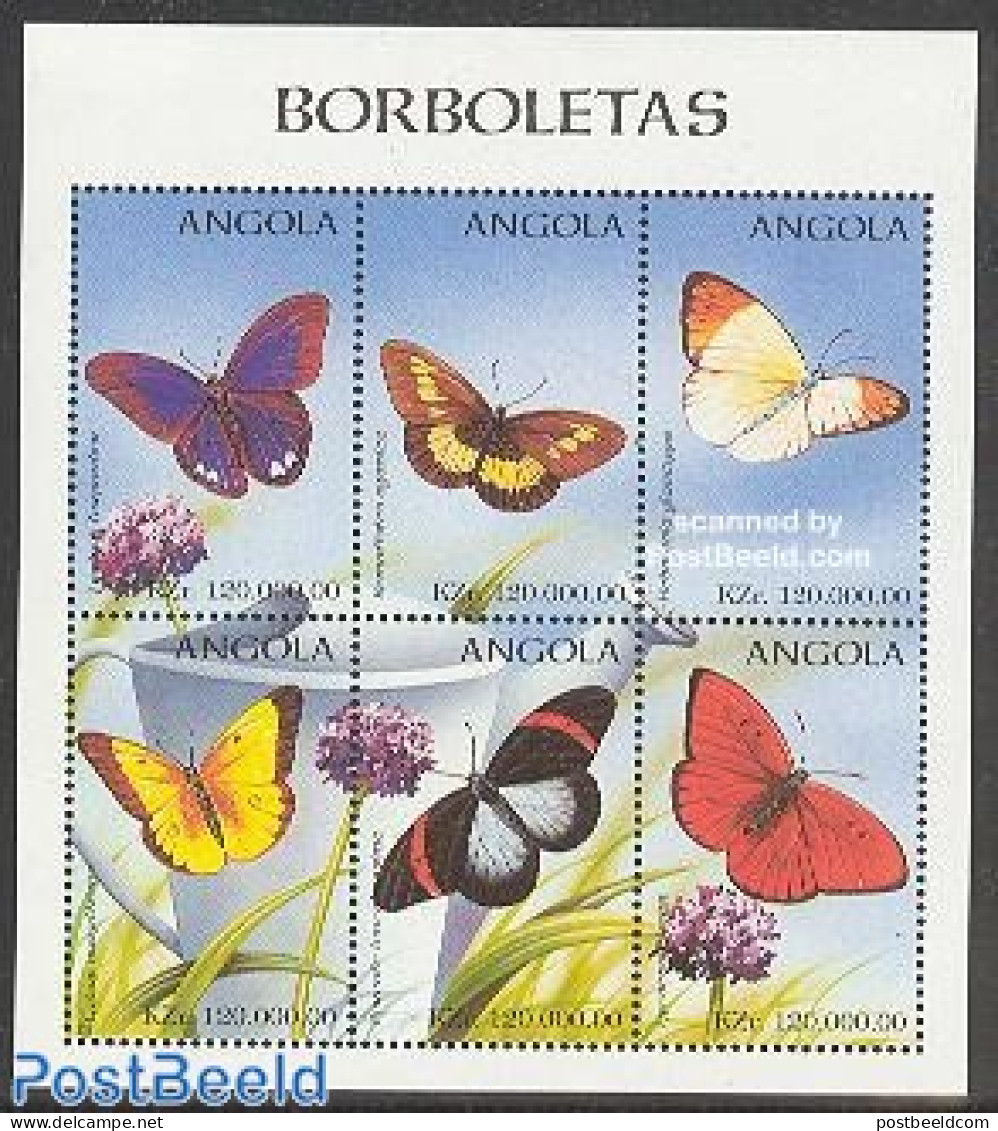 Angola 1998 Butterflies 6v M/s, Terinos Terpander, Mint NH, Nature - Butterflies - Angola