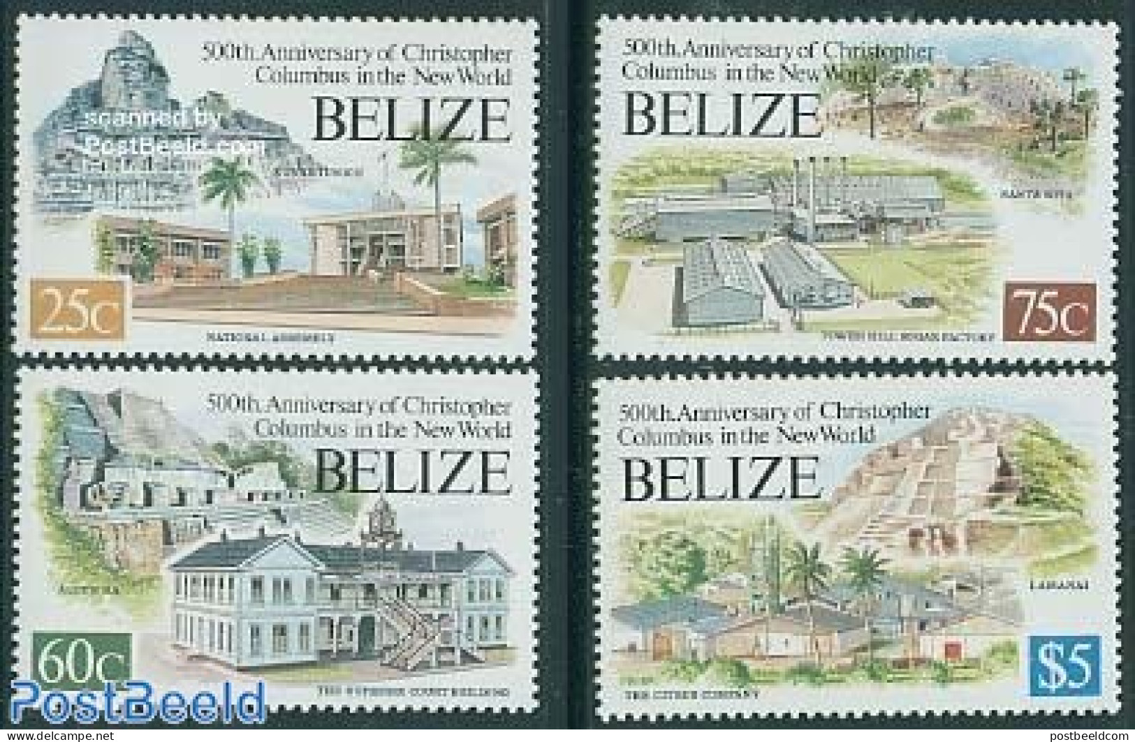 Belize/British Honduras 1992 Discovery Of America 4v, Mint NH, History - Archaeology - Explorers - Archaeology