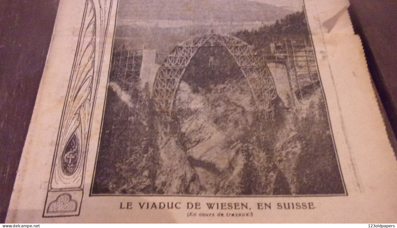 Revue "Le Pèlerin" 1908 SUISSE  VIADUC DE WIESSEN  EN TRAVAUX LOUVAIN BELGIQUE BOMBE EMISSION NOUVEAUX TIMBRES POSTE LEM - 1900 - 1949