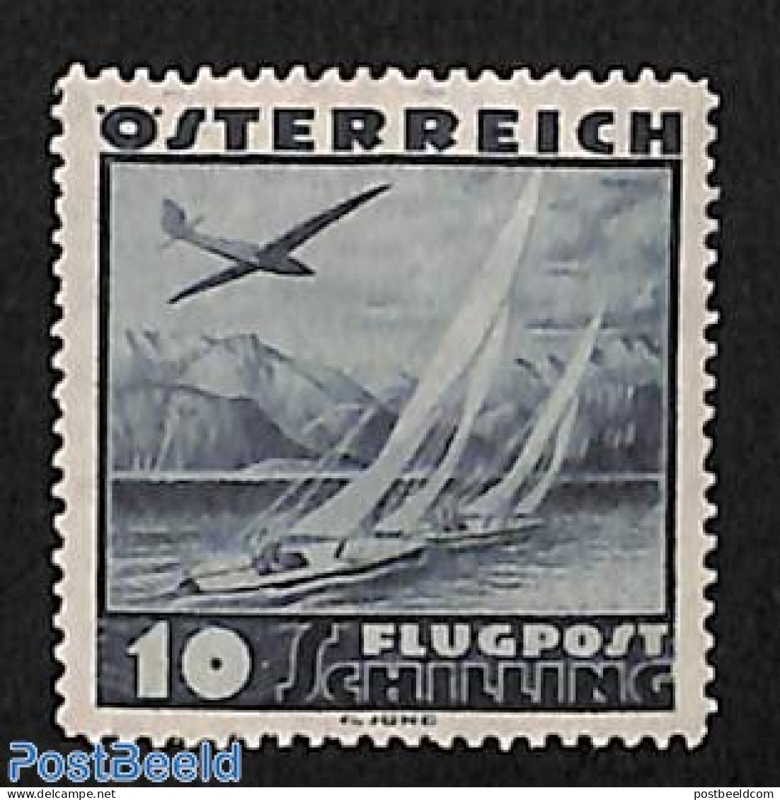 Austria 1935 10S, Stamp Out Of Set, Unused (hinged), Sport - Transport - Sport (other And Mixed) - Aircraft & Aviation.. - Neufs