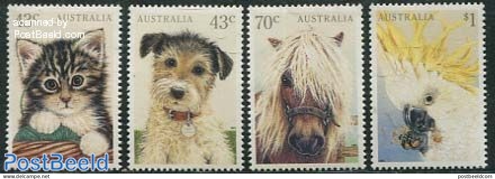 Australia 1991 Domestic Animals 4v, Mint NH, Nature - Animals (others & Mixed) - Birds - Cats - Dogs - Horses - Nuevos