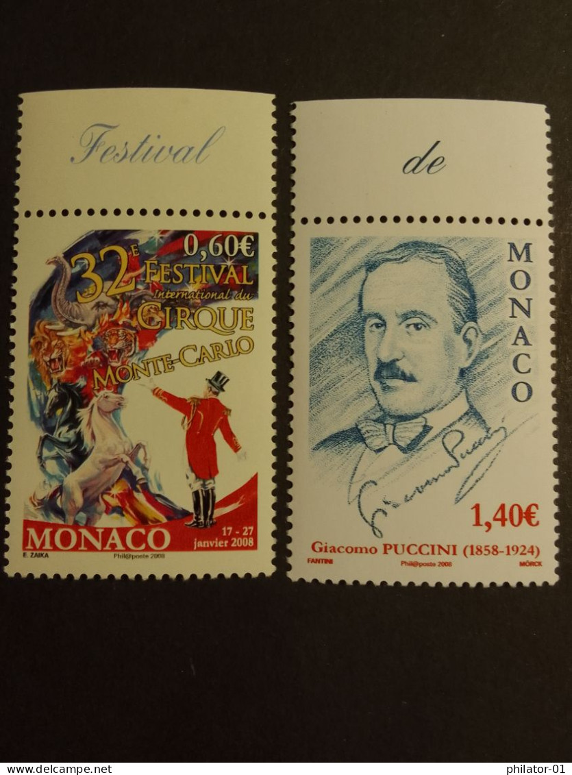 MONACO  YT 2602 & 2603 (année 2007)   Neuf Avec Gomme - Unused Stamps