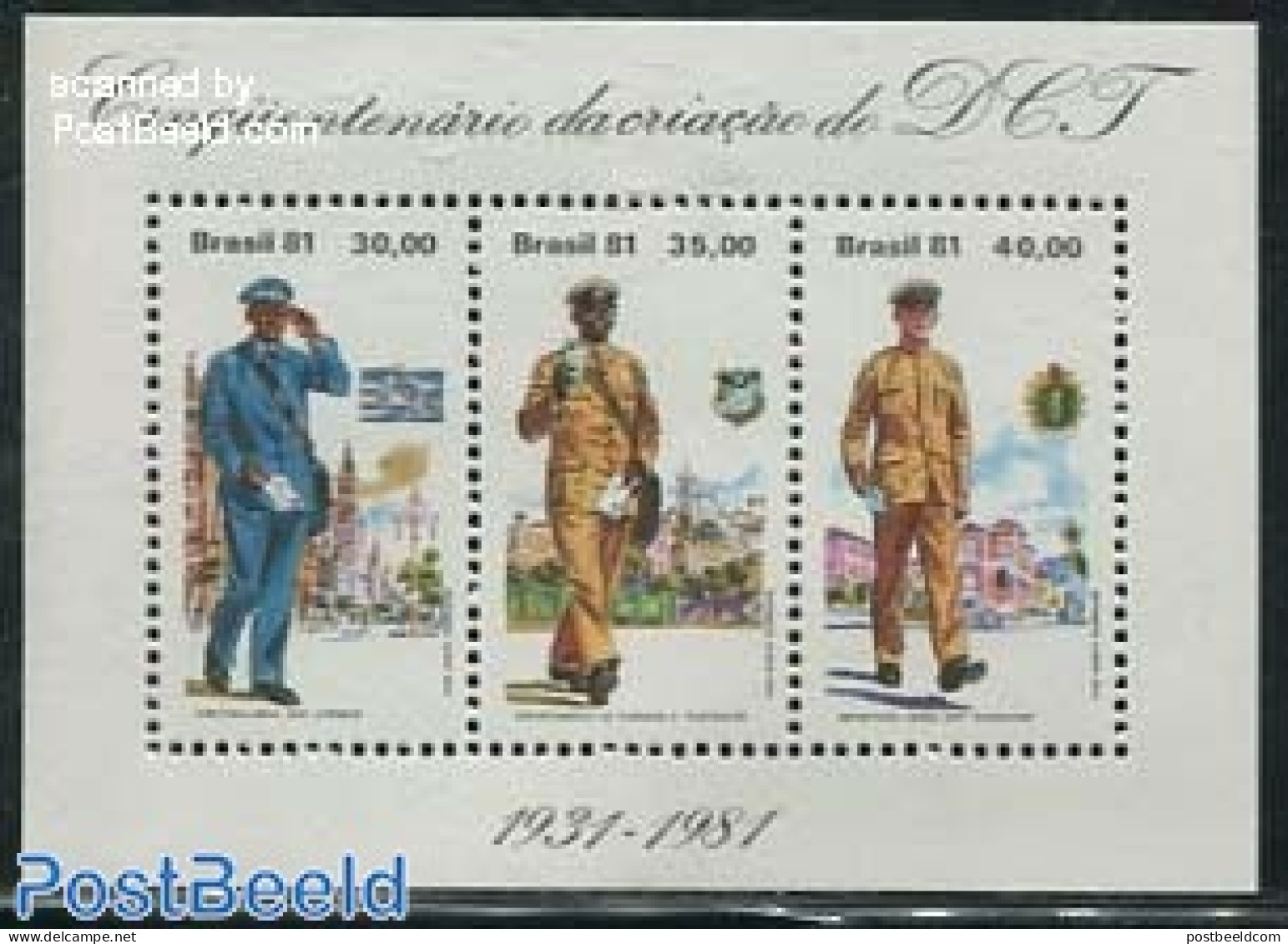 Brazil 1981 Post & Telegraph S/s, Mint NH, Various - Post - Uniforms - Ungebraucht