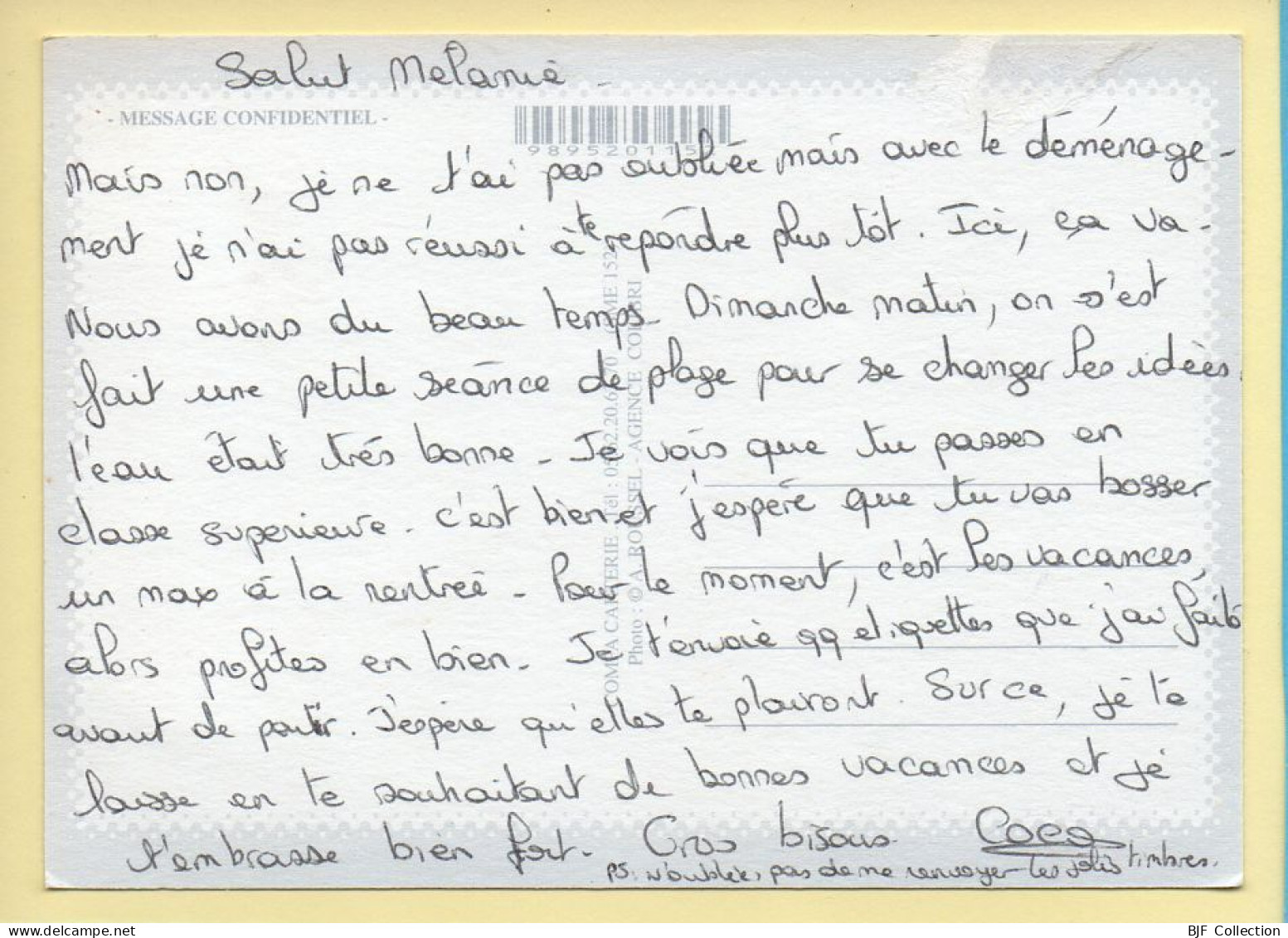 Animaux : Dauphins / 2 Dauphins / Mille Bisous !!! (voir Scan Recto/verso) - Delphine