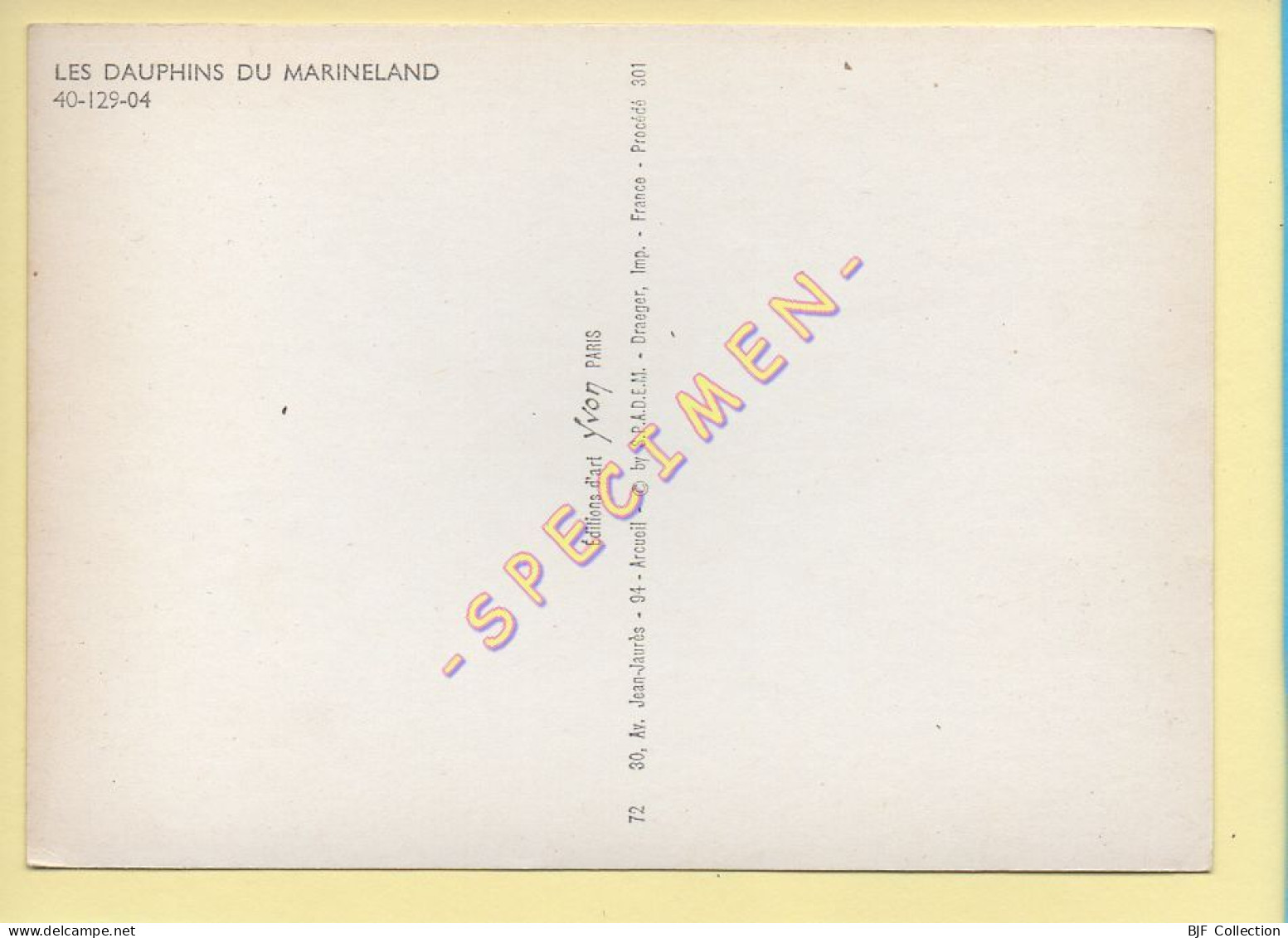 Animaux : Dauphins / Les Dauphins Du Marineland (voir Scan Recto/verso) - Delphine