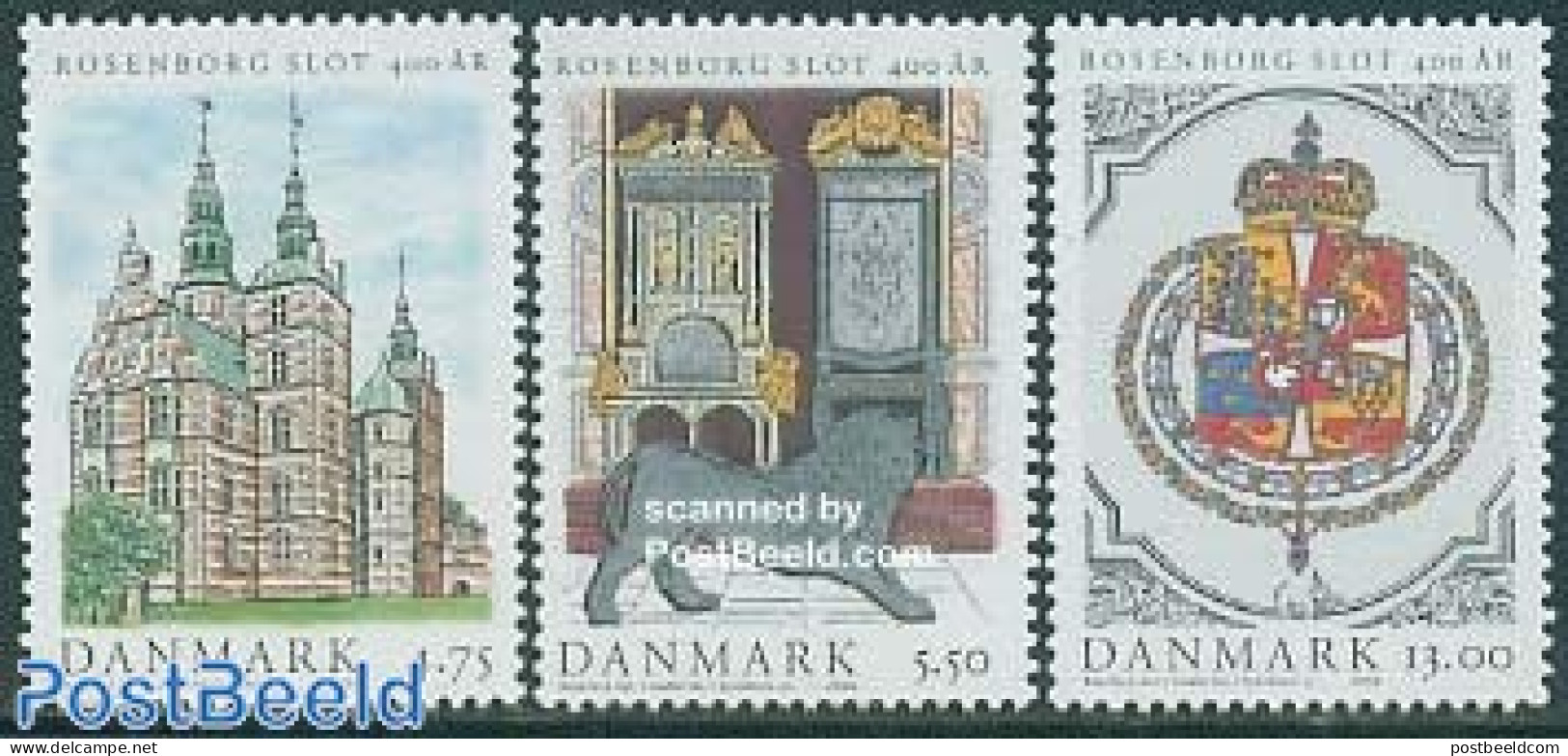 Denmark 2006 Rosenborg Castle 3v, Mint NH, History - Coat Of Arms - Art - Castles & Fortifications - Nuevos