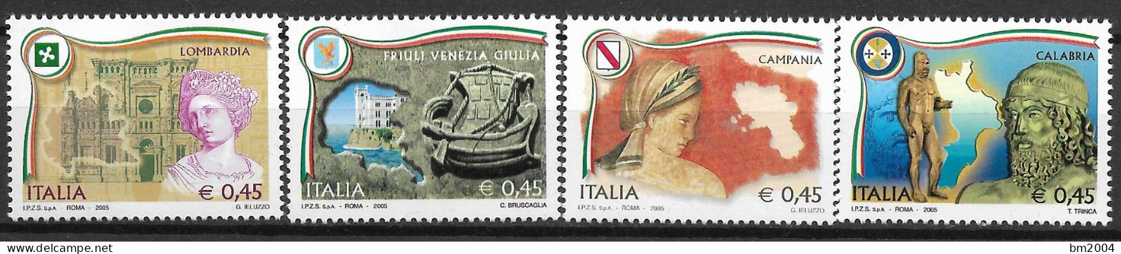 2005  Italien  Mi. 3019-22**MNH    Regionen Italiens - 2001-10: Ungebraucht