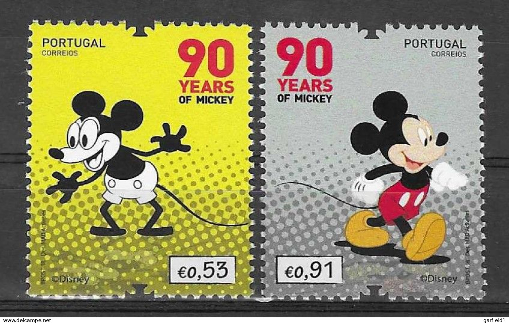 Portugal 2018 , 90 Jahre Mickey - Postfrisch / MNH / (**) - Unused Stamps