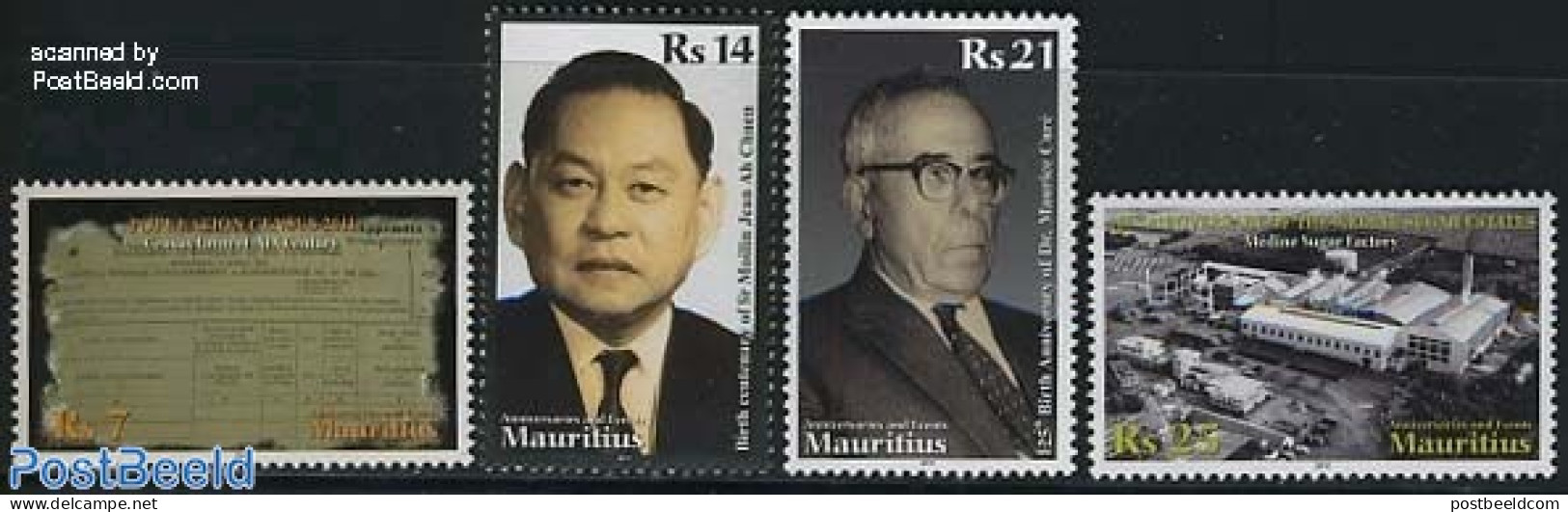 Mauritius 2011 Events 4v, Mint NH, History - Science - Various - Politicians - Industry - Fabbriche E Imprese