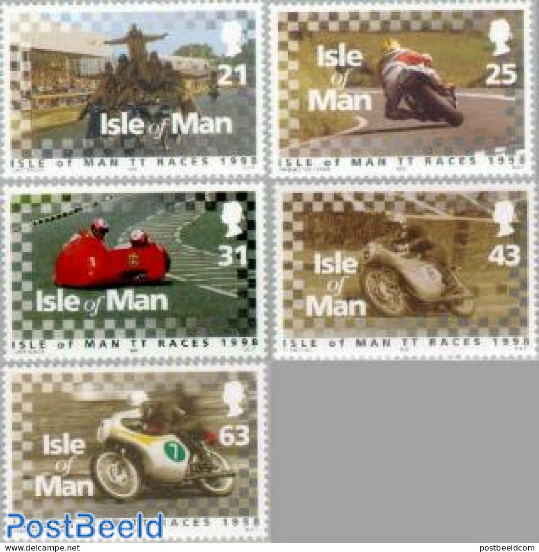 Isle Of Man 1998 Tourist Trophy 5v, Mint NH, Transport - Motorcycles - Motorräder