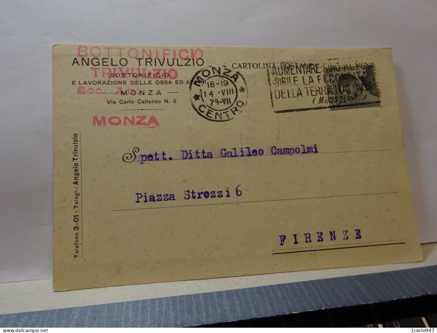 MONZA   ---   ANGELO TRIVULZIO  -BOTTONIFICIO - Monza