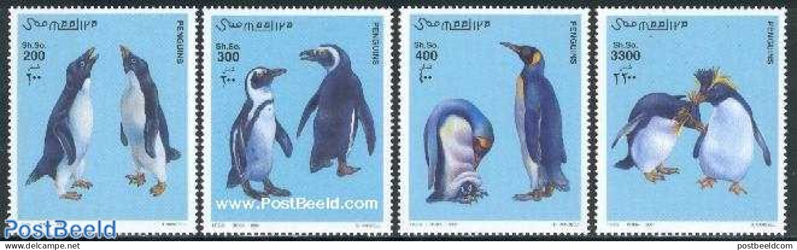 Somalia 2001 Penguin 4v, Mint NH, Nature - Birds - Penguins - Somalia (1960-...)