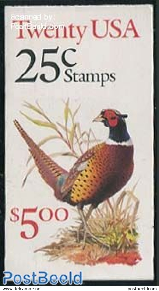 United States Of America 1988 Birds Booklet (20 Stamps), Mint NH, Nature - Birds - Stamp Booklets - Neufs