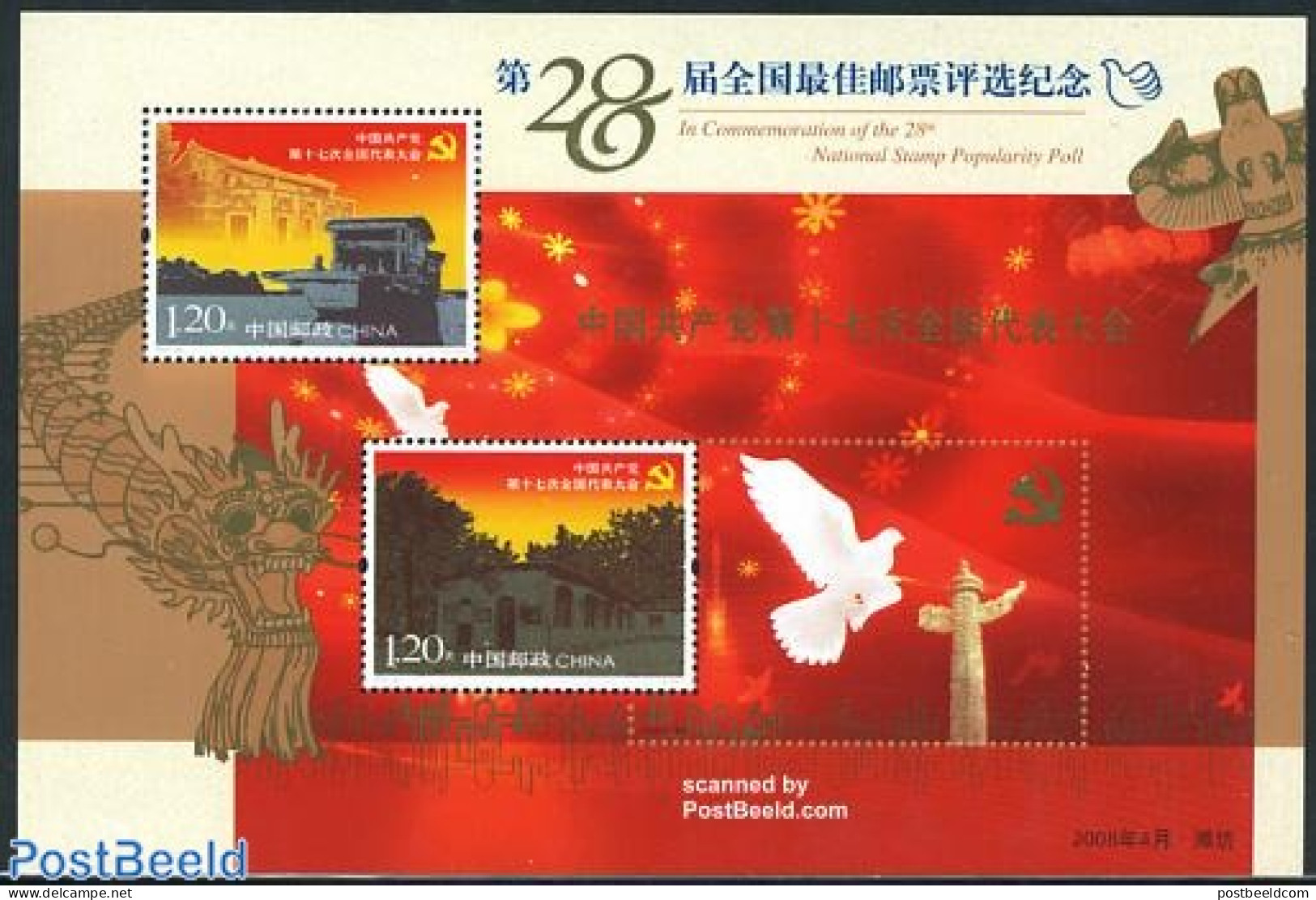 China People’s Republic 2008 National Stamp Popularity Poll S/s, Mint NH, Nature - Birds - Unused Stamps