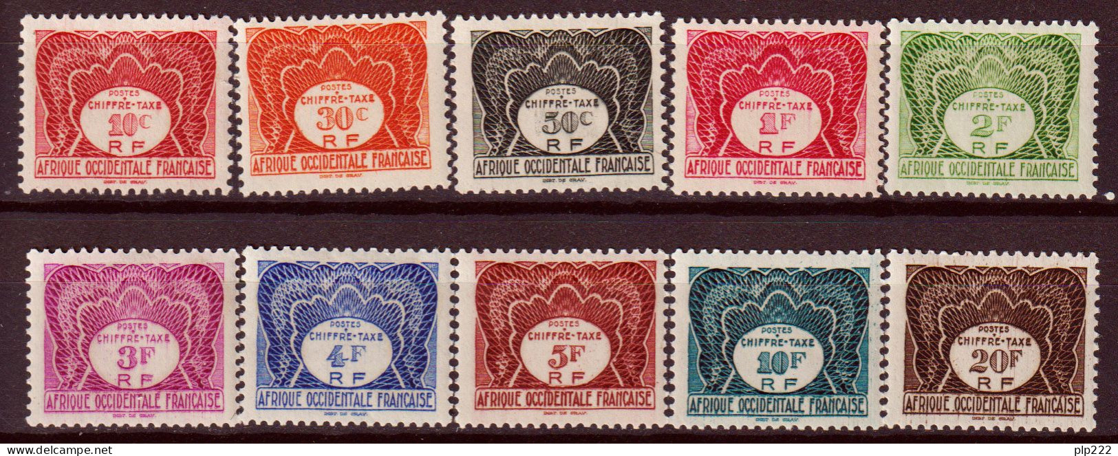 Africa Occidentale Francese 1947 Segnatasse Y.T.1/10 */MH VF/F - Unused Stamps