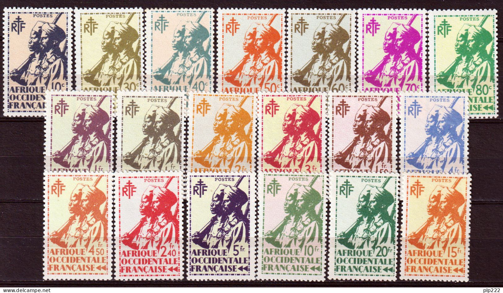 Africa Occidentale Francese 1945 Y.T.4/22 **/MNH VF/F - Unused Stamps