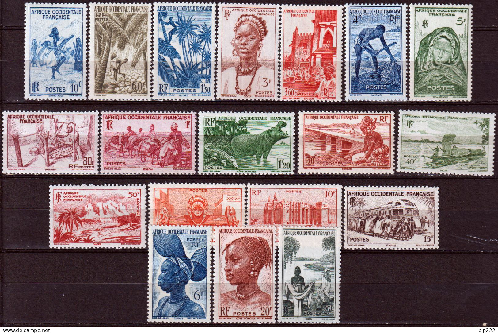 Africa Occidentale Francese 1947 Y.T.24/42 **/MNH VF/F - Ungebraucht