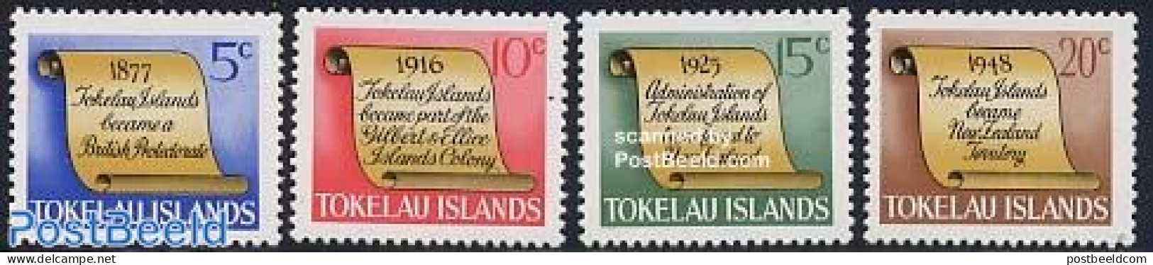 Tokelau Islands 1969 Historical Facts 4v, Mint NH - Tokelau