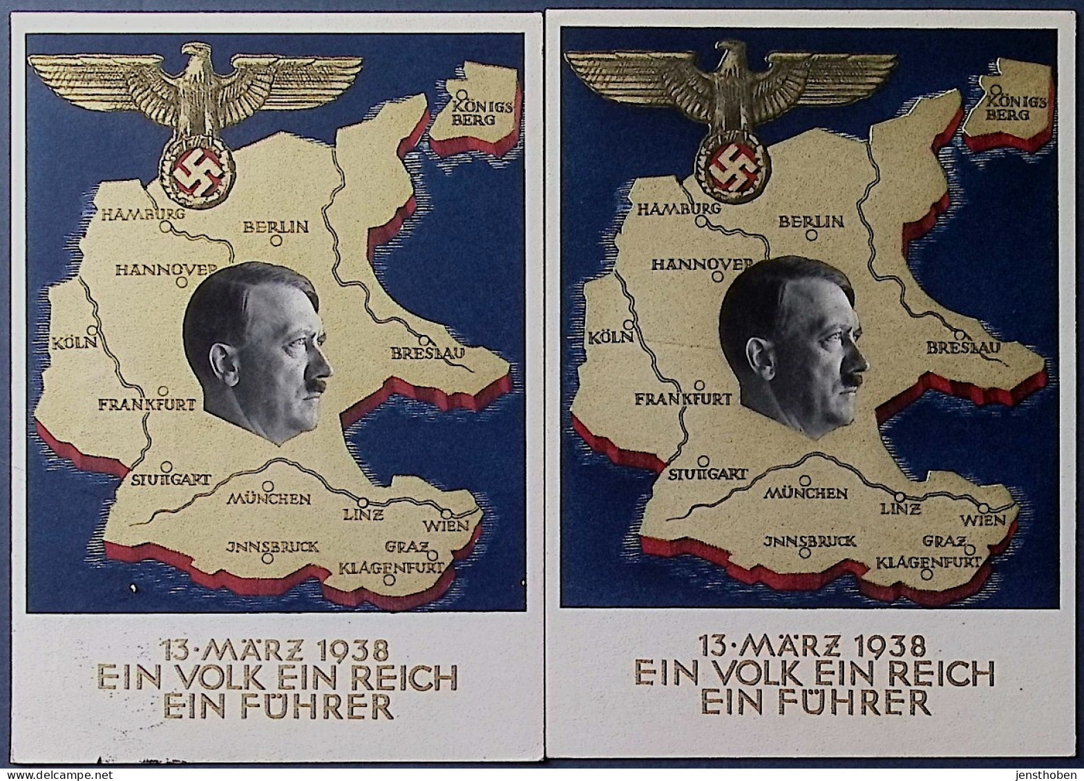 4 GANZSACHEN  1. Mai P 279 Gelaufen/ungelaufen Anschluss Österreich P 268 Gelaufen/ungelaufen - Postcards