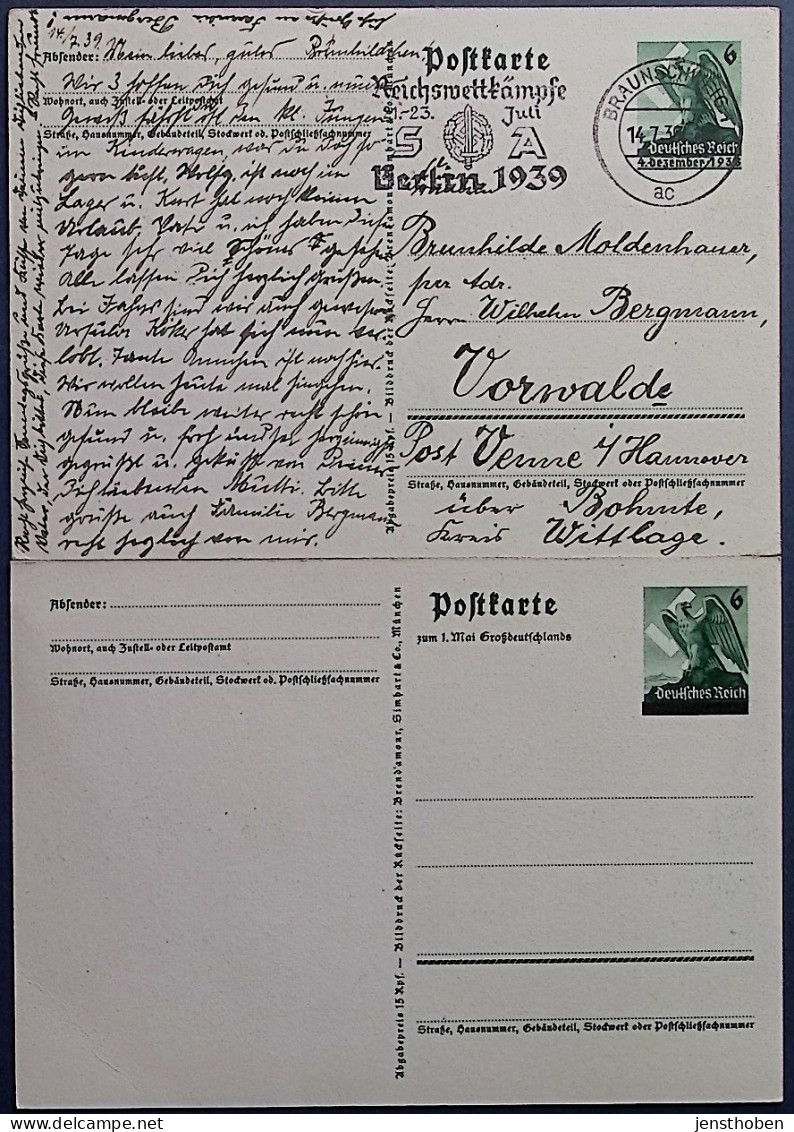 4 GANZSACHEN  1. Mai P 279 Gelaufen/ungelaufen Anschluss Österreich P 268 Gelaufen/ungelaufen - Postcards