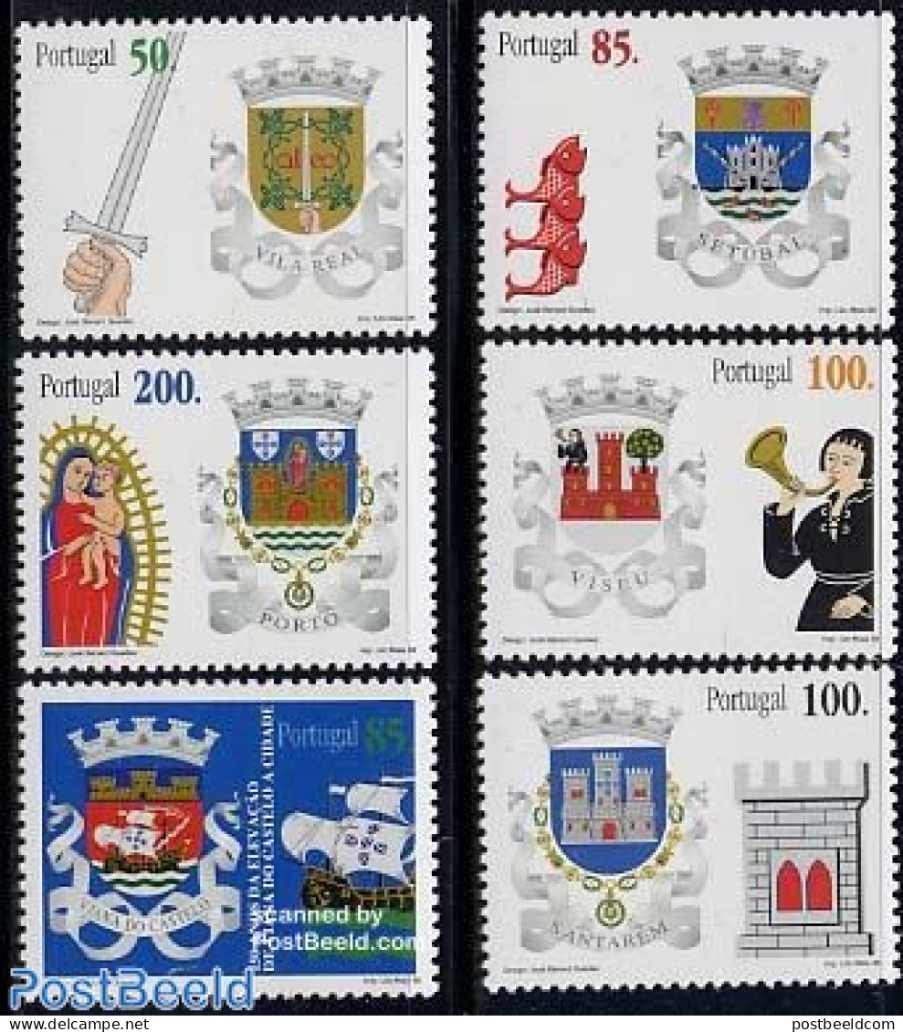 Portugal 1998 District Coat Of Arms 6v, Mint NH, History - Coat Of Arms - Nuevos