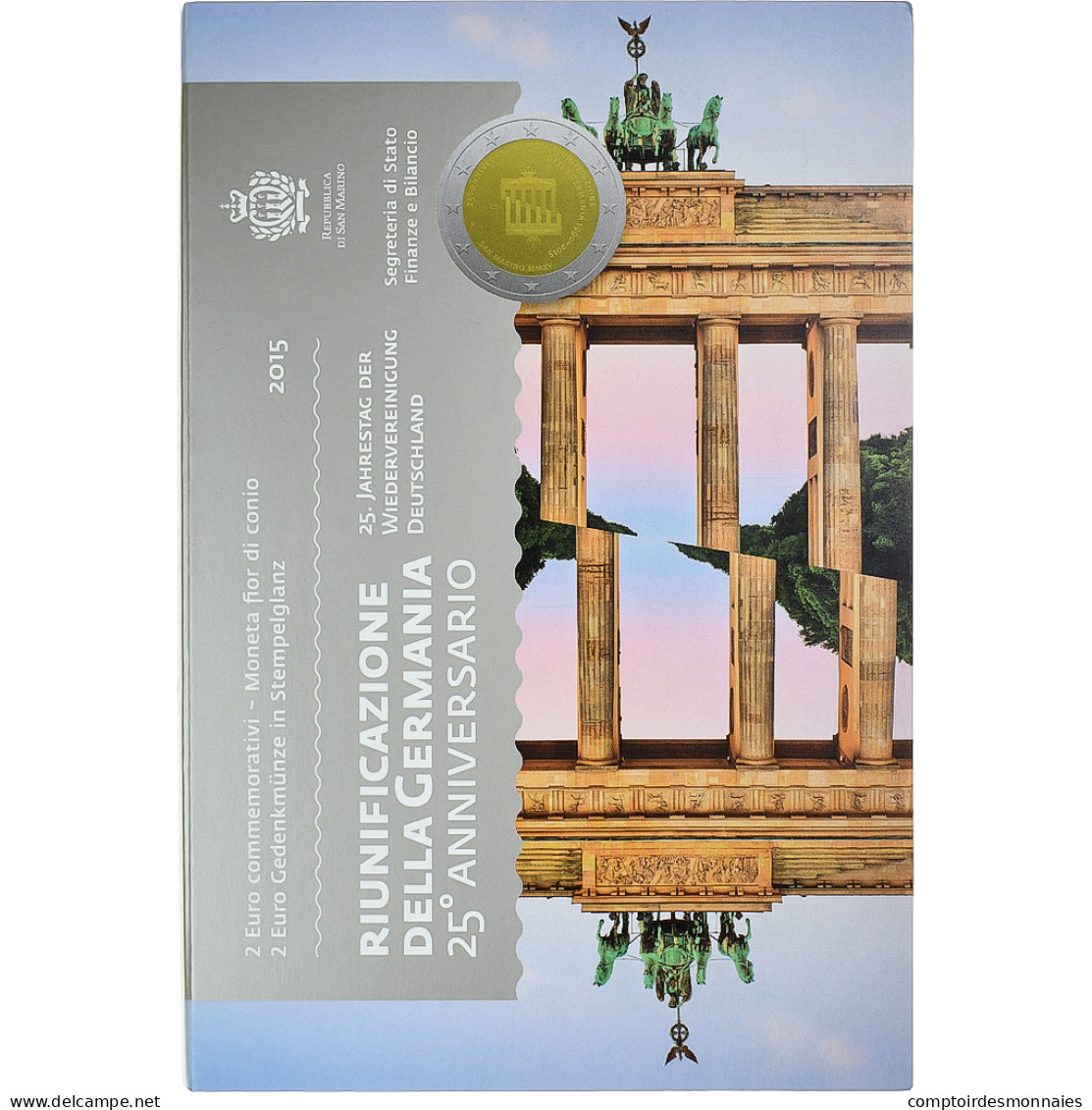 Saint Marin , 2 Euro, Réunification De L'Allemagne, 2015, Rome, FDC, FDC - San Marino