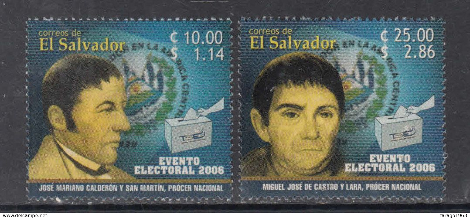 2006 El Salvador Elections Democracy Complete Set Of 2 MNH - Salvador