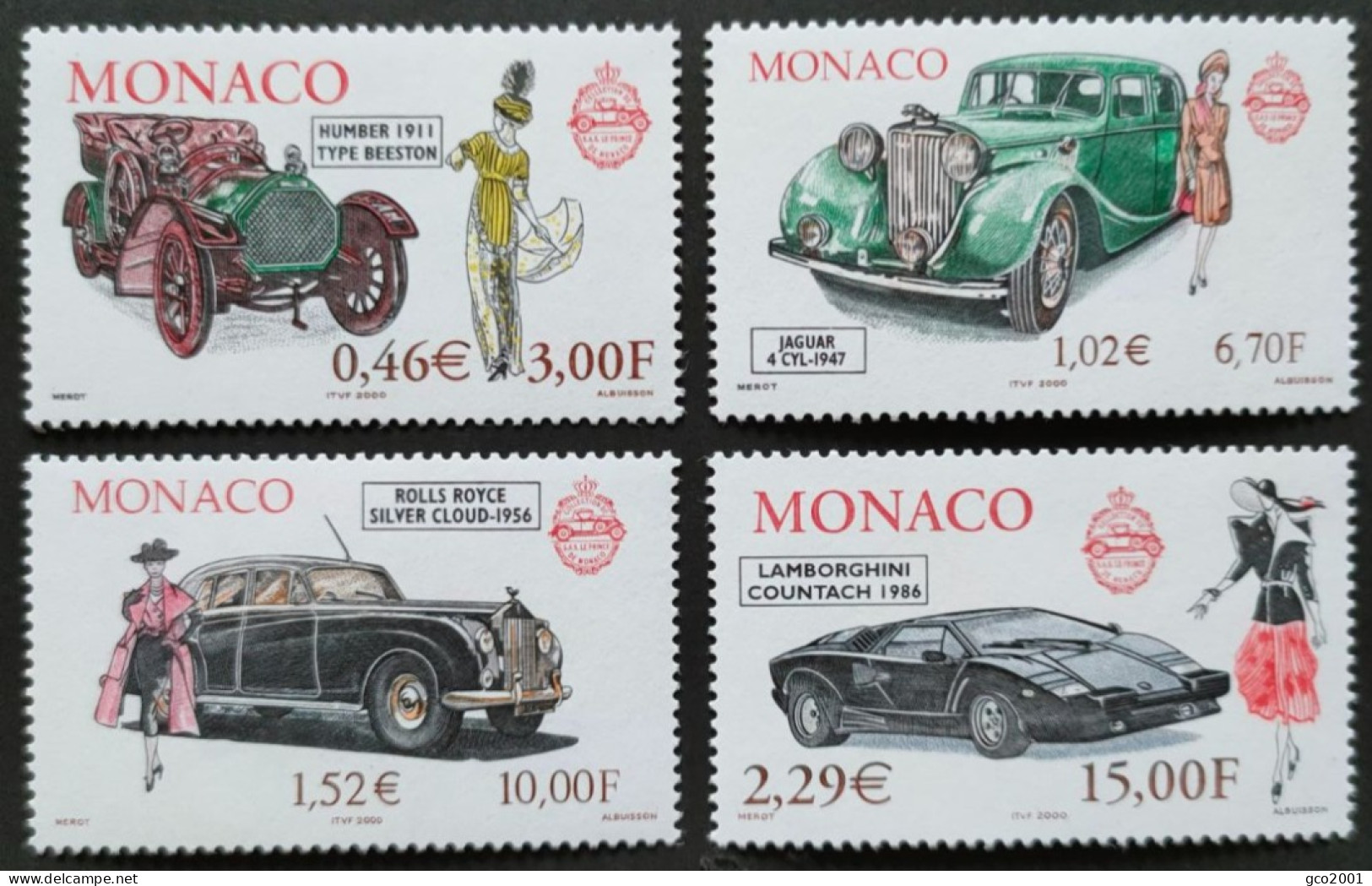 MONACO / YT 2257 - 2260 / VOITURE - JAGUAR - ROLLS ROYCE - LAMBORGHINI - HUMBER / NEUFS ** / MNH - Auto's