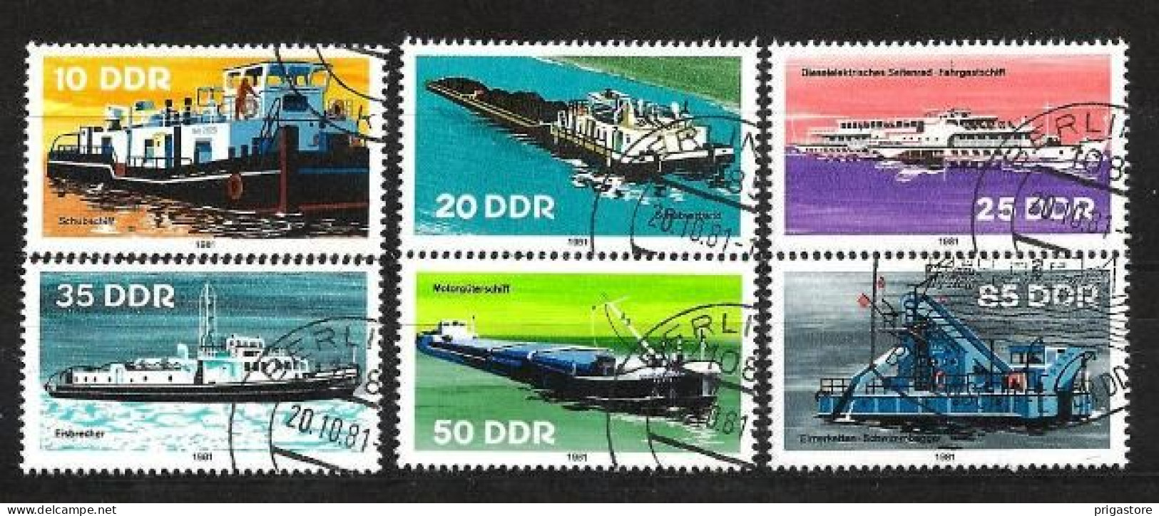 Allemagne De L'est 1981 Bateaux (103) Yvert N° 2306 à 2311 Oblitérés Used - Used Stamps