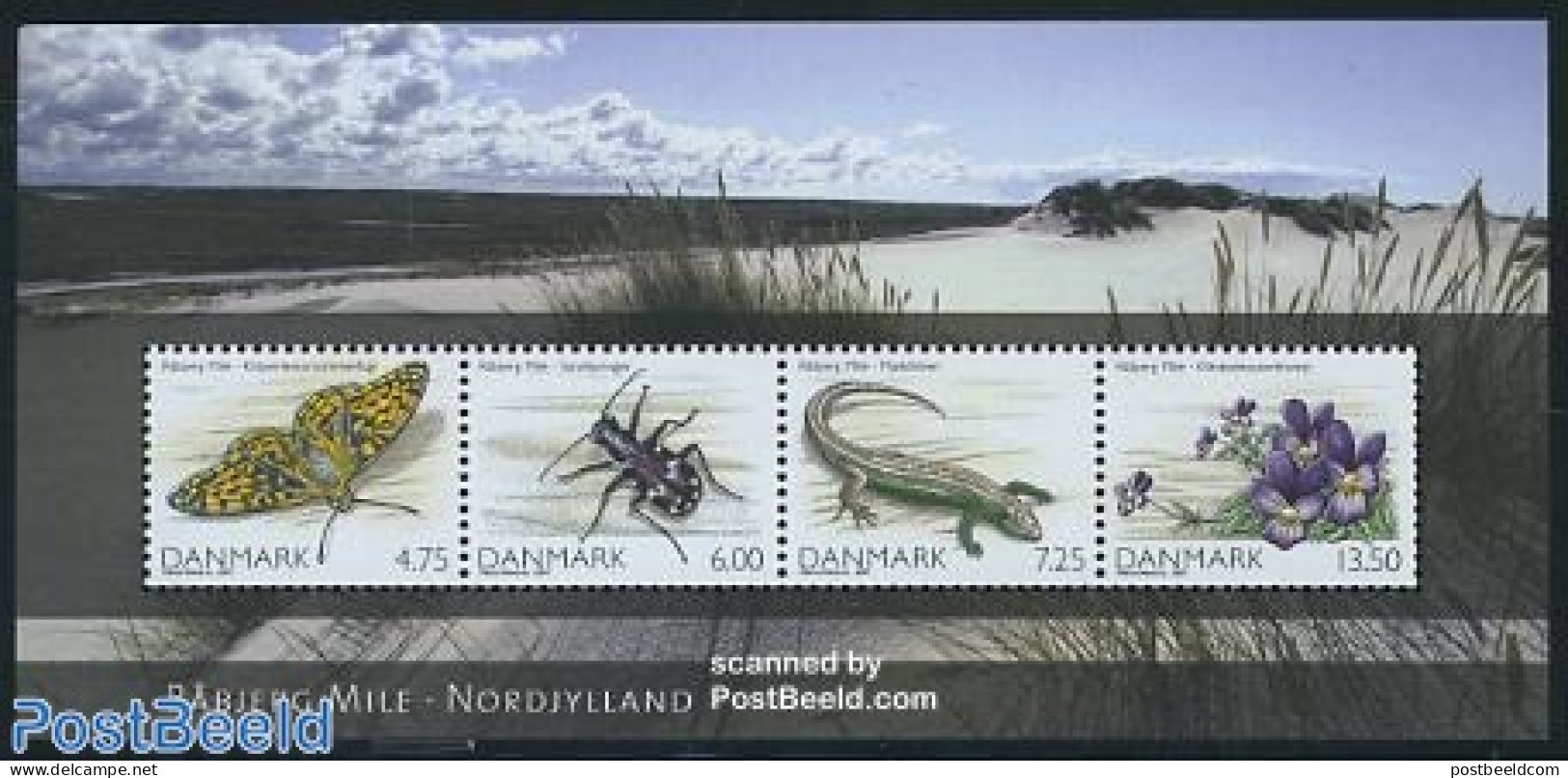 Denmark 2007 Danish Nature S/s, Mint NH, Nature - Animals (others & Mixed) - Butterflies - Flowers & Plants - Insects .. - Nuovi