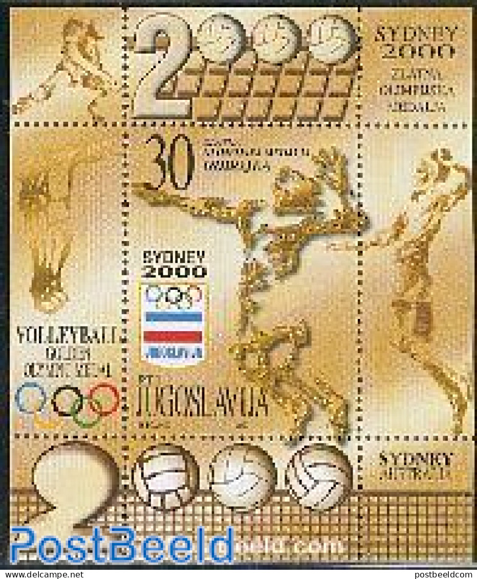 Yugoslavia 2000 Sydney Olympic Winners S/s, Mint NH, Sport - Olympic Games - Volleyball - Unused Stamps