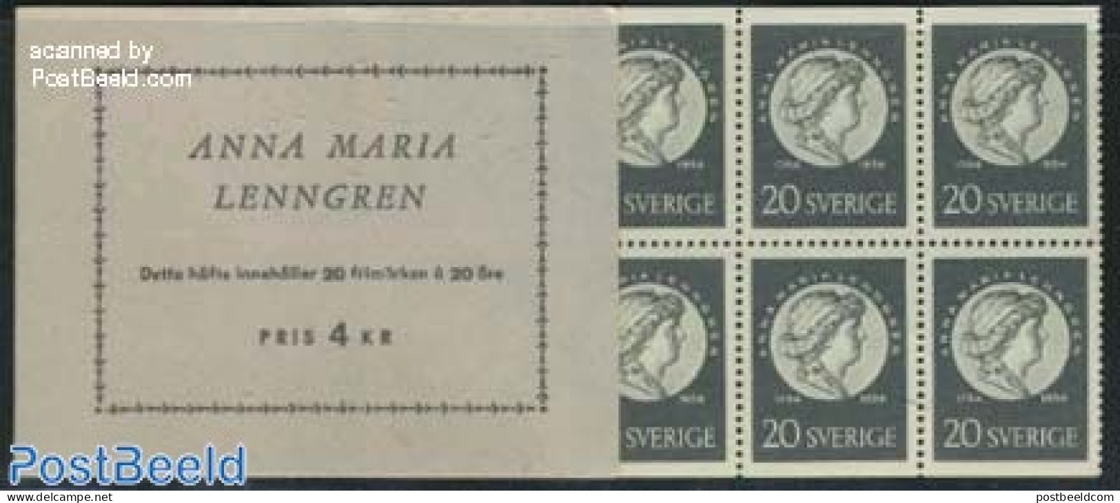 Sweden 1954 A.M. Lenngren Booklet, Mint NH, Stamp Booklets - Art - Authors - Neufs