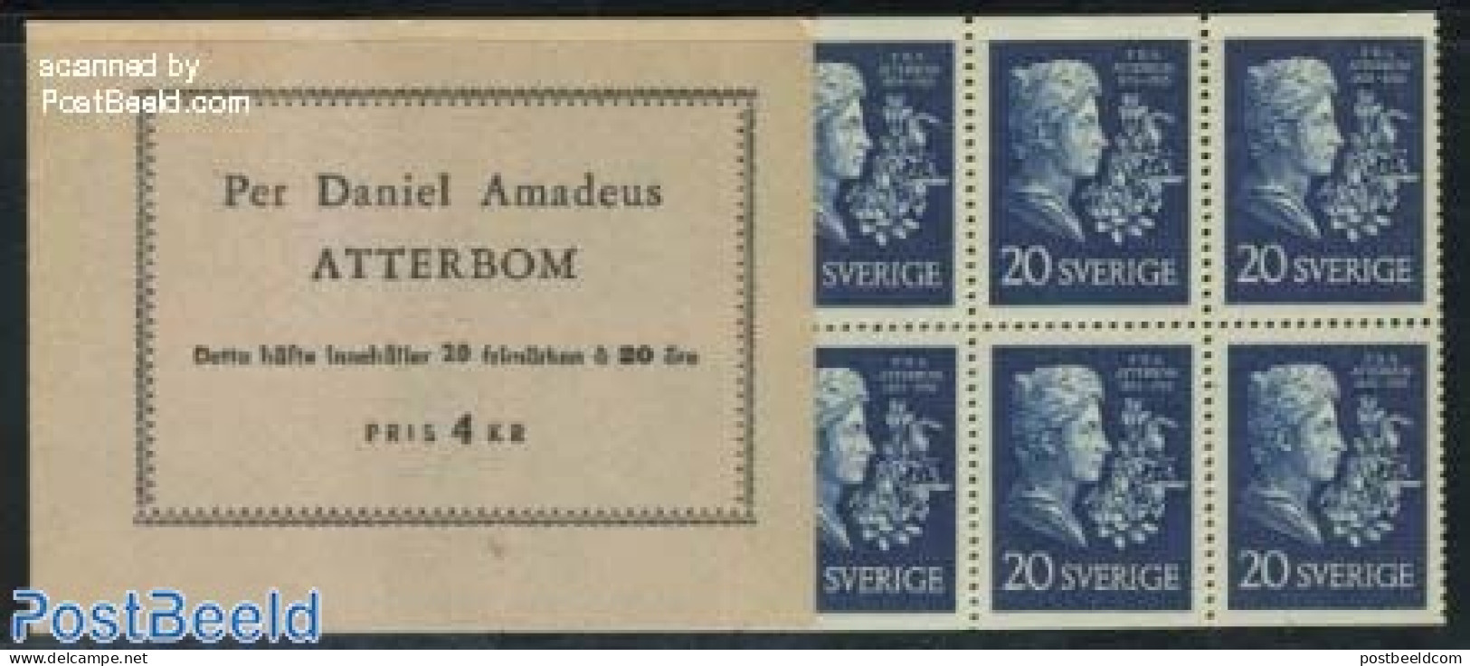 Sweden 1955 Per Daniel Amadeus Atterbom Booklet, Mint NH, Stamp Booklets - Art - Authors - Nuovi