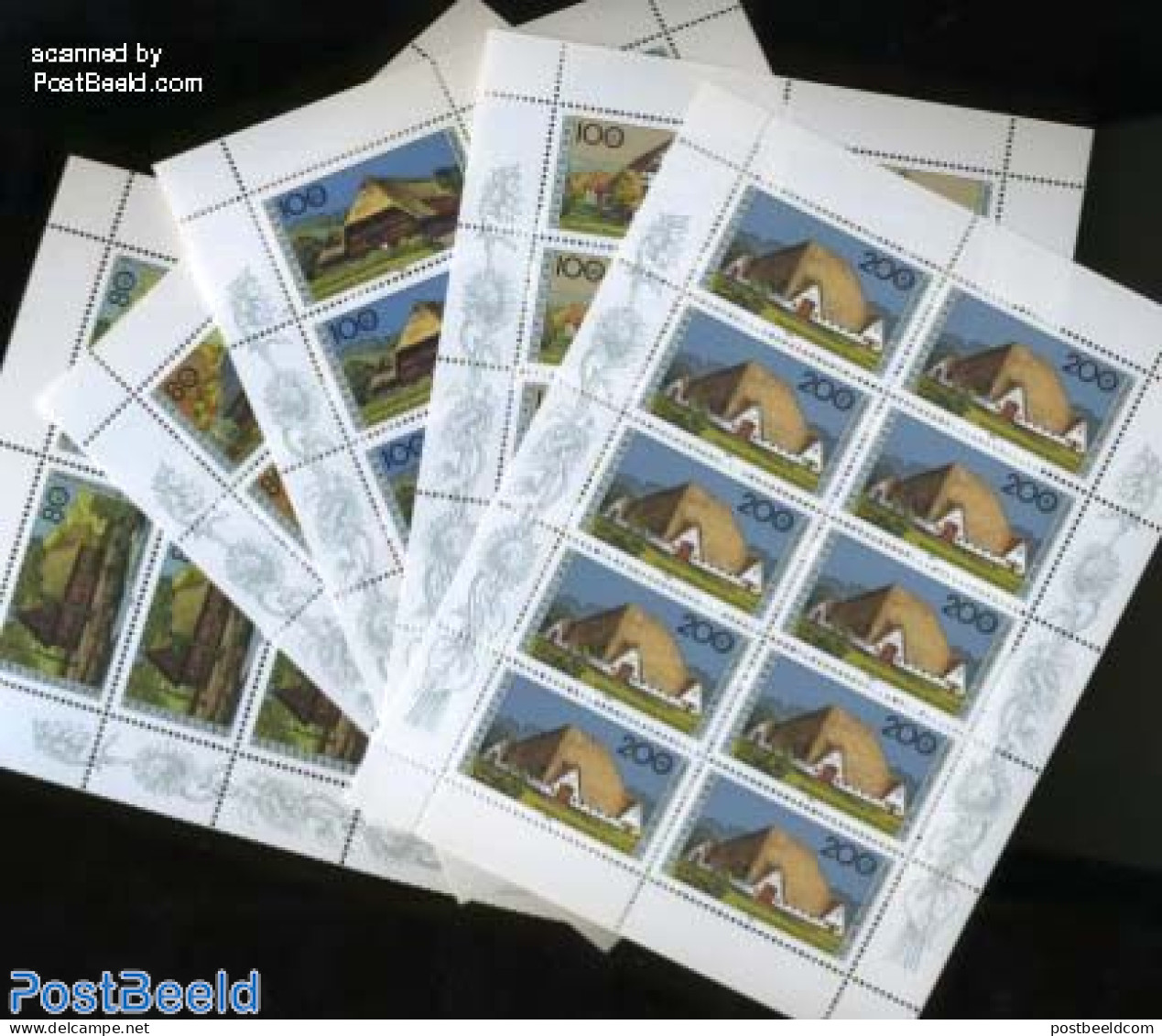 Germany, Federal Republic 1996 Farm Houses 5 M/s, Mint NH, Various - Agriculture - Art - Architecture - Unused Stamps